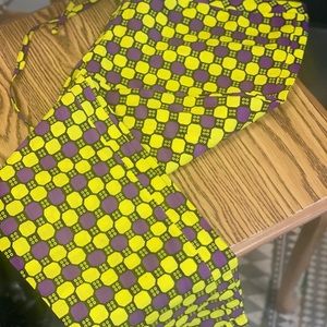 Africana prong Top/pant drawstring yellow royal purple